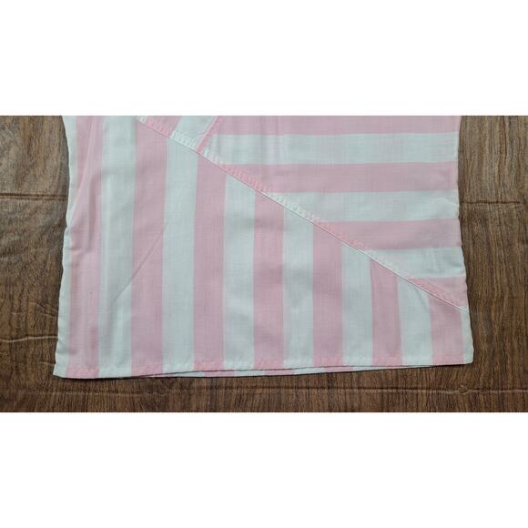 Vintage 1980's Pink/ White Striped Cap Sleeve Blouse Women's Size 5 Rare - Picture 4 of 12